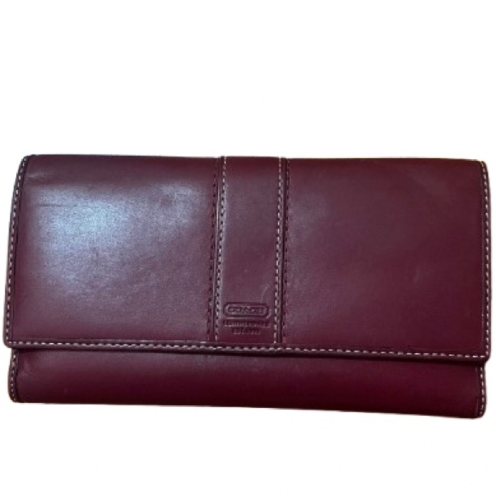 Coach Burgundy Leather Full Size Wallet